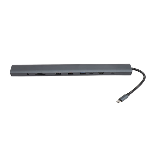 10 in 1 USB-keskitin, tyyppi C - 4K HD Multimedia Interface VGA PD 100 W RJ45-portti 3,5 mm ääni 4 USB3.0 USB C -keskitin moniporttisovitin