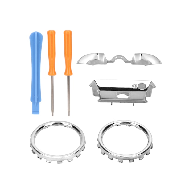 För XBOX ONE ELITE Version LB/RB Thumbstick Accent Rings Kit (Galvaniserad Silver)