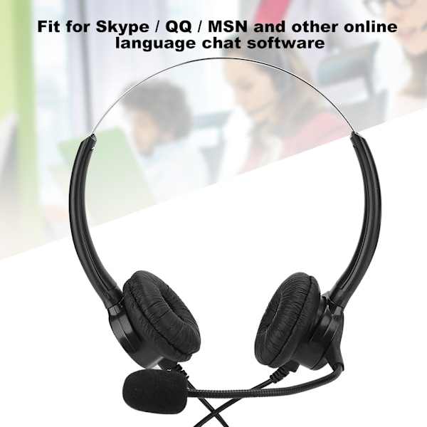 Headset Binaural USB Hovedtelefon Øretelefon Computer Notebook Tilbehør til Skype / QQ / MSN