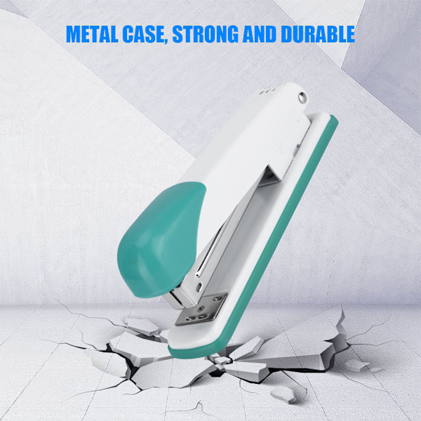 Ny metallisk standard skrivbordsstapler för papper, 24/6 häftapparat (grön)