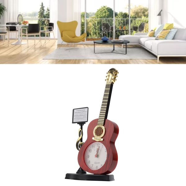 Violin väckarklocka Unikt utseende Innovativ väckarklocka för hem vardagsrum skrivbordsdekoration presenterViolin väckarklocka Unikt utseende 2166B (height 24.2CM)