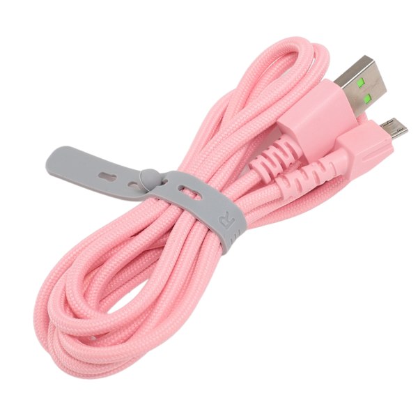 Ladekabel for Naga Pro Mus Micro USB 5.9ft Lang Antiwear Nylon Metall Mus Laderledning for Utskifting Rosa