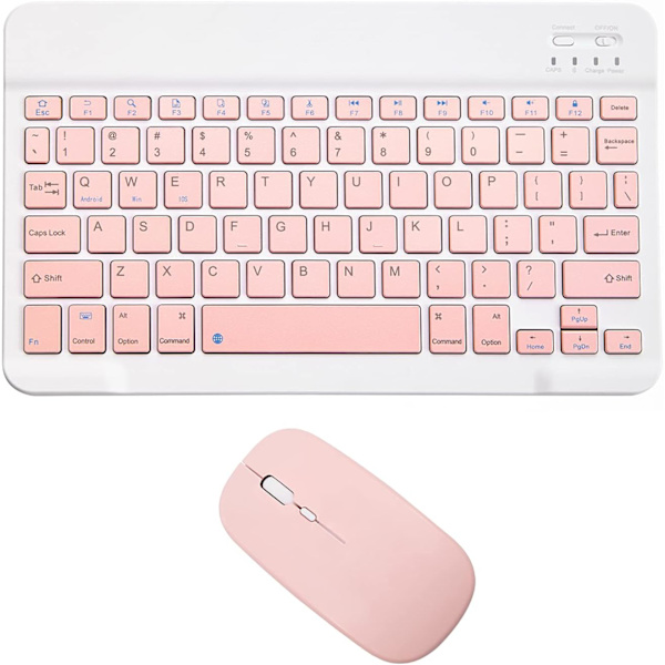 Återuppladdningsbart Bluetooth-tangentbord och mus-kombination Ultra-Slim bärbar kompakt trådlös mus tangentbord set för Android Windows Tablet
