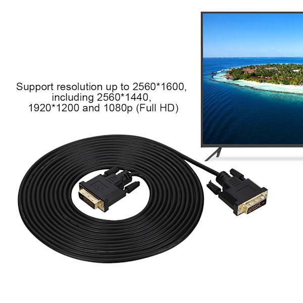 DVI-urosliitin - DVI-urosliitin 24+1-nastainen LCD-digitaalimonitorin jatkojohtokaapeli Dual Link TV-kaapeli (5m)
