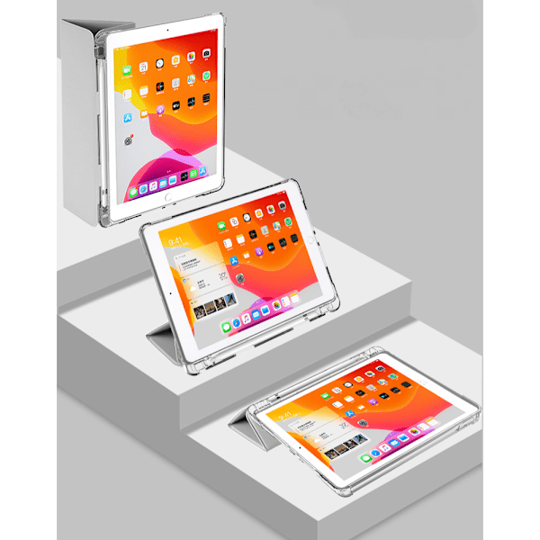 Fodral för Ipad Pro(10,5 tum) med inbyggt pennhållare, smartfodral, [stödjer pennladdning] automatisk väckning/sömn, genomskinligt bakstativskydd generation - N