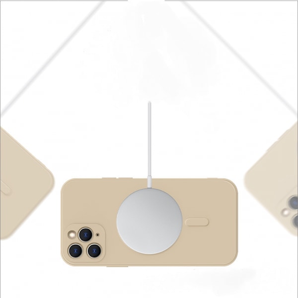 Magnetiskt skal designat för iPhone 14 Pro, kompatibel med MagSafe 6,1 tum, flytande silikonfodral med mikrofiberfoder