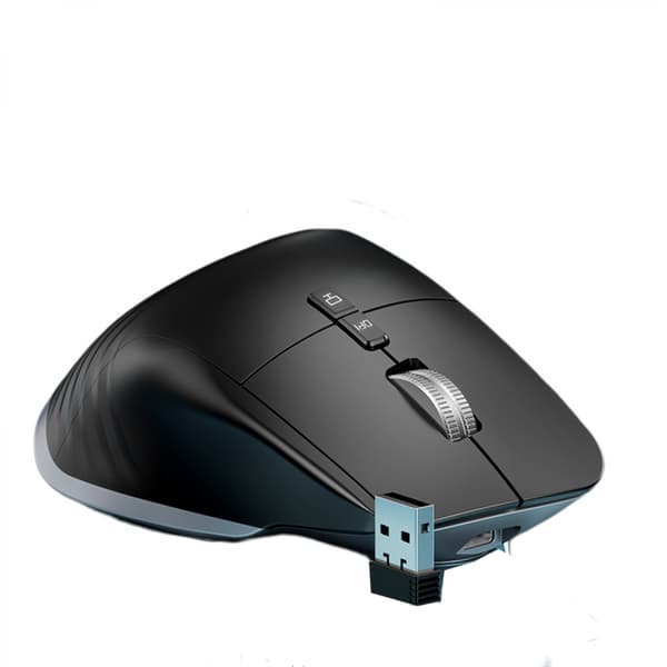 Bluetooth trådløs mus, 4 justerbar DPI genopladelig Bluetooth mus,  (USB) programmerbar ergonomisk
