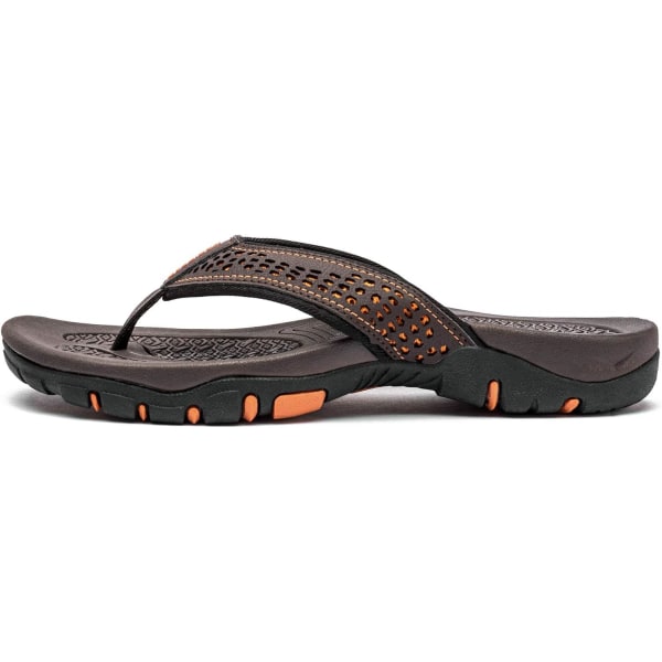 Herr Sport Flip Flops Komfort Casual Thong Sandaler Utomhus Brown/Orange 49