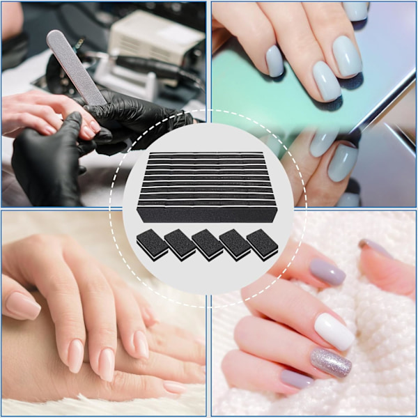 Nagelbuffertar (50-pack), Mini Buffer Block Nagelfil för Akrylnaglar och Naturliga Naglar, 100/180 Grit Nagelbuffer Block Bulk Buffning