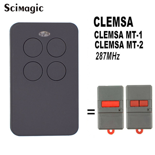 Kompatibel med Clemsa MasterCode MV-1 (MD-21)/MV-12 (MD22)/MV-123 (MD-23) fjernkontroll 433MHz garasjeportåpner for å starte håndtaket til