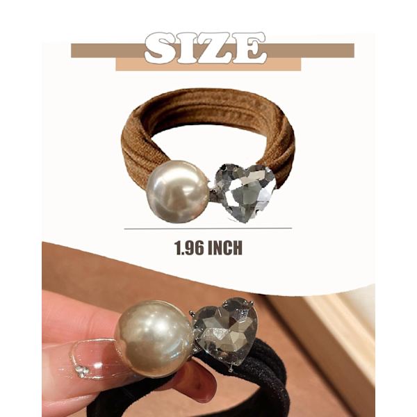 6 stk. Perle Hårbånd Hvid Perle Hår Scrunchies til Kvinder Perle Hestehale Holder Hår Reb Enkelt Perle Elastisk Hårbånd Perle Hår Tilbehør