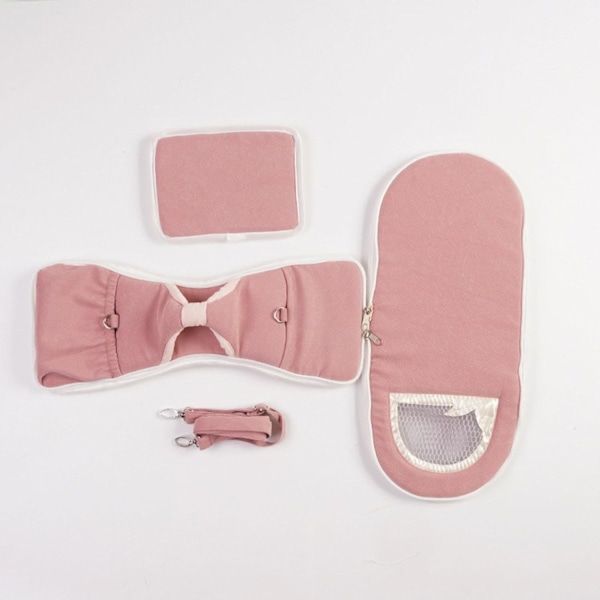 Transportväska för marsvin, bärväska för smådjur, resor, med nätfönster, portabel för chinchilla kanin råtta, rosa pink