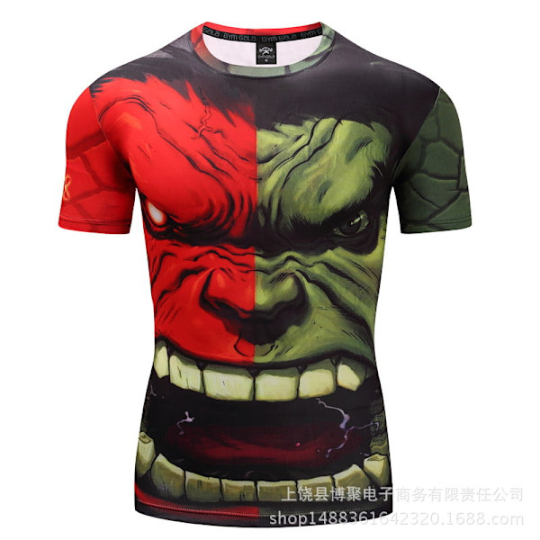 Digitaltryck Superman Kortärmad Captain America Sporttights Snabbtorkande Fitness Stretch T-shirt D01 3XL