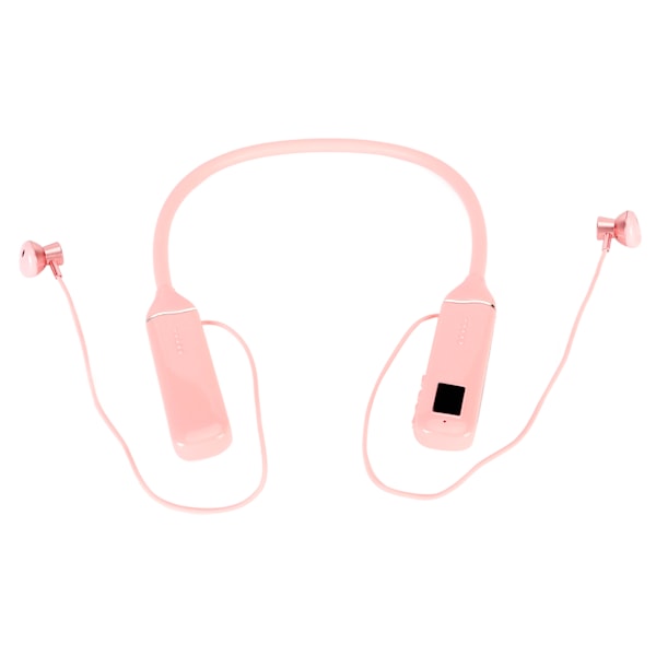 Bluetooth-kaulanauha-kuulokkeet LED-virranäytöllä, muistikortin toisto, magneettiset nappikuulokkeet, RGB-taustavalo, pinkki