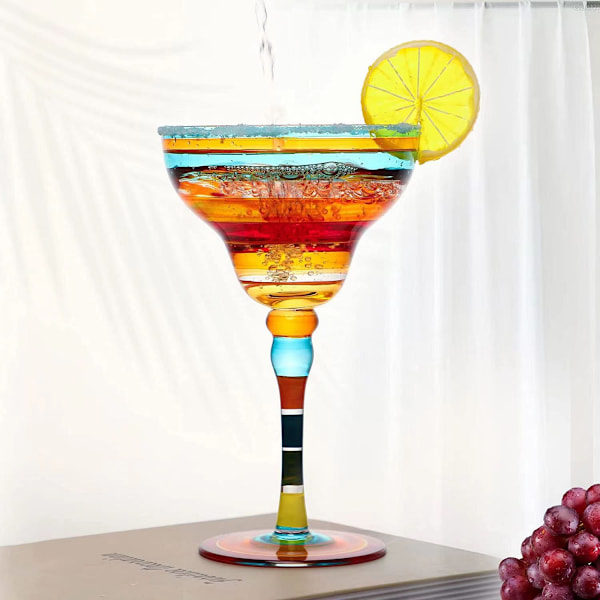 Käsin maalattu margarita-lasi - Marokko-kokoelma - Taiteilijoiden käsin maalatut lasitavarat - Ainutlaatuiset ja koristeelliset margarita-lasit