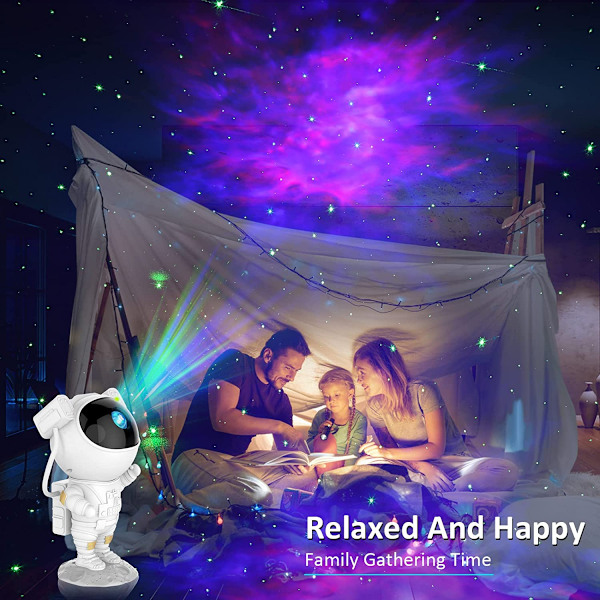 Astronaut Stjerneprojektor Nattlys med Timer, Fjernkontroll og 360° Justerbar Design, Astronaut Nebula Galaxy Nattlys Projektor for Barn Voksne