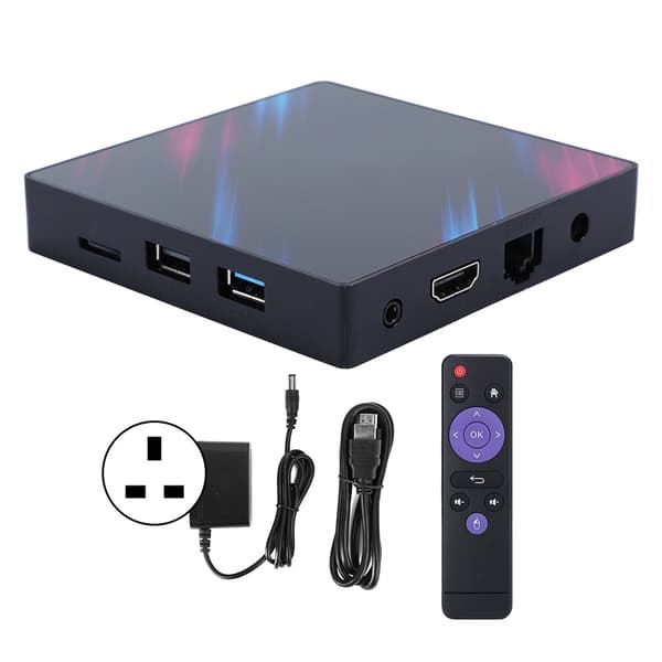 Internet Player TV BOX Dual WiFi BT Set Top Box Röstutrustning för Android 9.0 (4+64G )