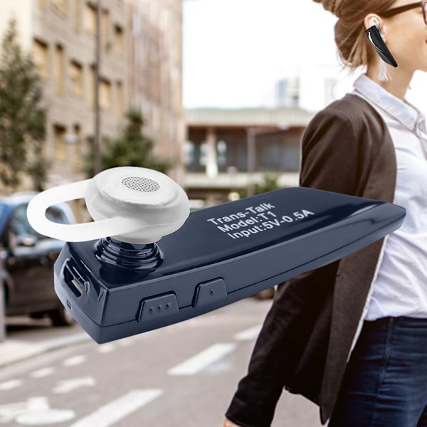 Älykäs langaton käännös Bluetooth In-ear -kuuloke Liiketoiminnan välinen käännös (sininen)