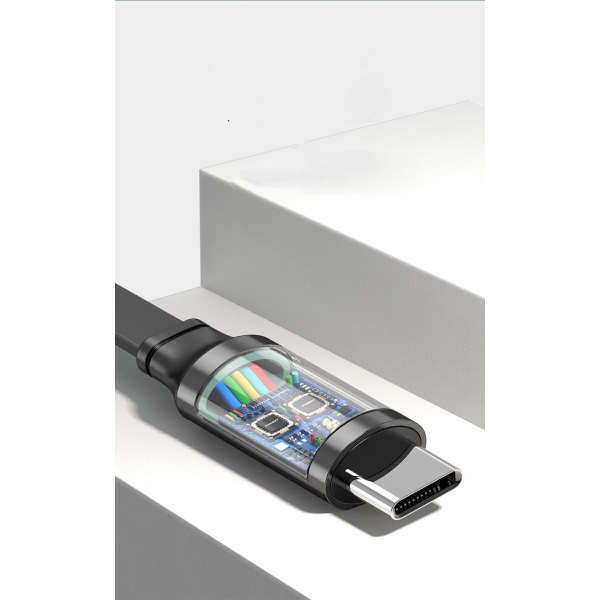 Indtrækkelig hurtigopladerledning, 3A 3 FT Multi One-Way Indtrækkelig 3-i-1 USB-opladerkabel Kompatibel med mobiltelefoner/tablets