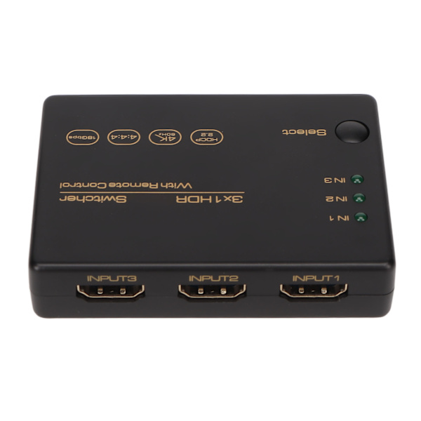 4K HD-växlare 3 i 1 ut 4K 60Hz HDR HDCP2.2-stöd Fjärrkontroll HD Multimedia-växlare för TV-projektorspelare