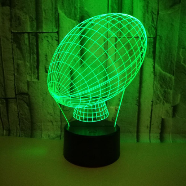 Qinwei Fotboll 3D Nattljus 3D Illusion Lampa för pojkar 16 Ändra färg Fjärrkontroll Fotboll Barnrum Inredningslampor（Stil E）