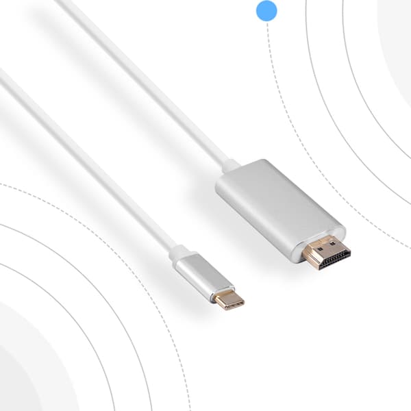 1,8 m / 5,9 fod Type-C-interface til HDMI 1080P 4K-kabeladapter Han til Han-konverter