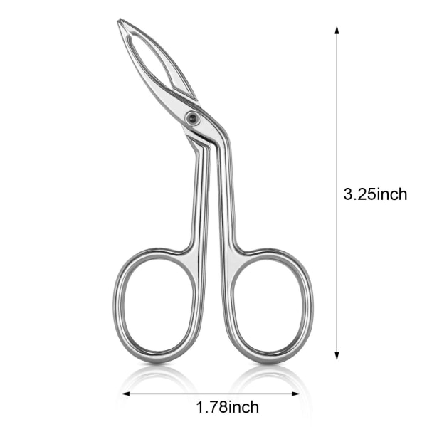 3 pakker Øjenbrynsakse Pincet, saks Håndtagsformet øjenbryn Pincetclips med lige spids, hårgribende øjenbryn med lige spids (forsølvbelagt)