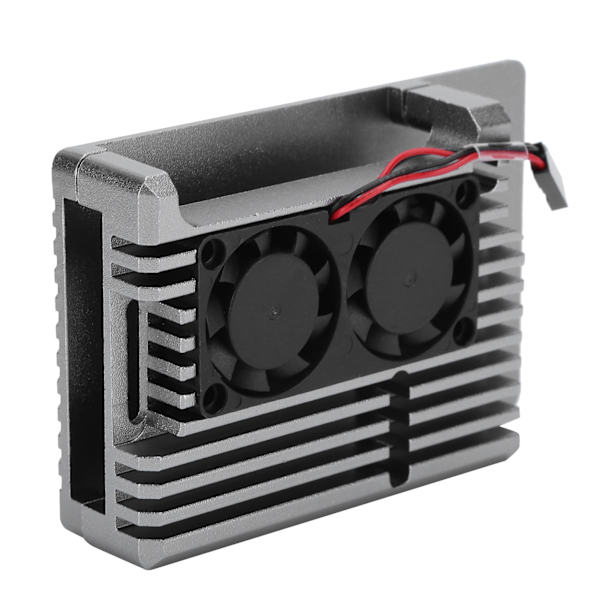 Aluminiumlegeringsskal för Raspberry Pi 4b, skyddande låda, kylflänskit med fläkt