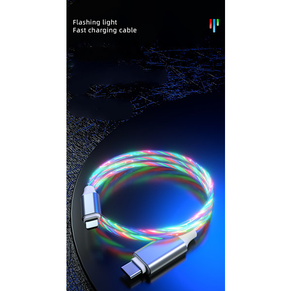 iPhone-laddare, 3ft LED RGB-ljus, gradvis USB till Lightning snabbladdningskabel, stark koppartråd, flätad datasynkroniseringssladd