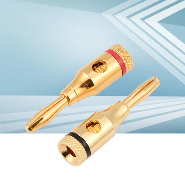 10 stk. Guldbelagte Højttaler Bananstik Wire Audio Connector Adapter