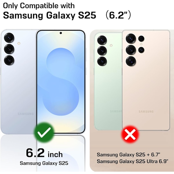 Samsung Galaxy S25 6.2 tum Skal, Premium Läder Klassisk Lyx PU Halkfritt Grepp Robust Stötfångare Stöttåligt Fullständigt Kroppsskydd Brown