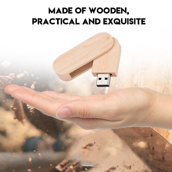 Roterende Woody USB 2.0 Hukommelseslagerenhed Thumb Flash Drive U Disk (Ahorn, 16GB)