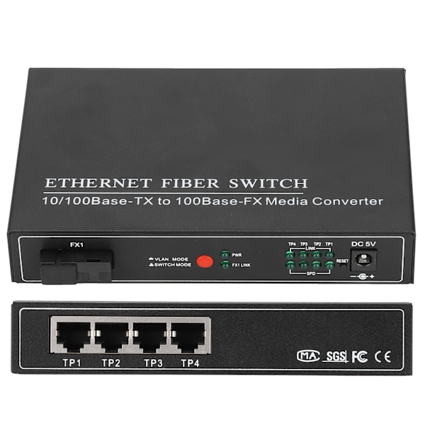 4-portars Ethernet-fiberswitch TBCMC3414ES20A Plug Play Stabila Robusta Datornätverksswitchar