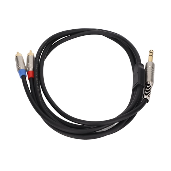 1/4in TRS han til dobbelt RCA han kabel stik i 6,35 mm TRS til 2 RCA splitter mikrofonkabel 5,9ft