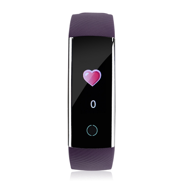 Hjertefrekvens/blodtryksmonitor Smart Armbånd Beskeder Påmindelse Skridttæller Armbånd - Lilla