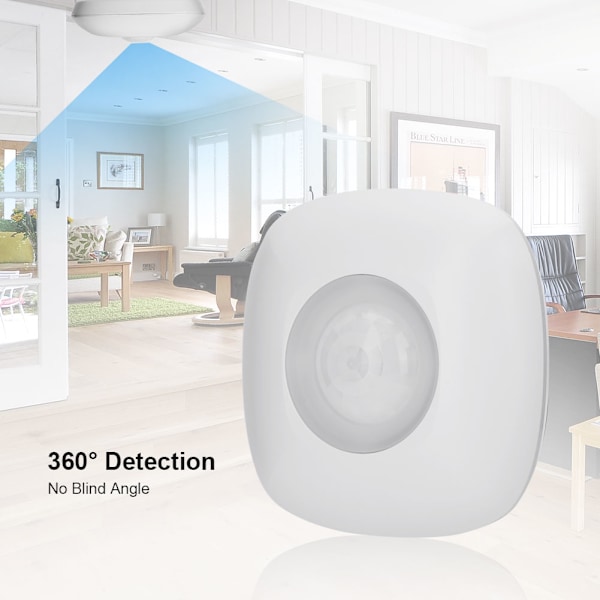 908,4 MHz Z-Wave-sensor med høy følsomhet, 7 meter diameter, 360° multi-puls takmontert PIR-sensor USPlug