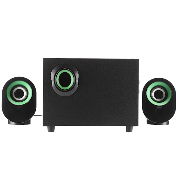 FT X7 Trådlös Subwoofer 2.1 Multimedia USB-högtalare Musikspelare för stationär bärbar dator (Svart och grön)