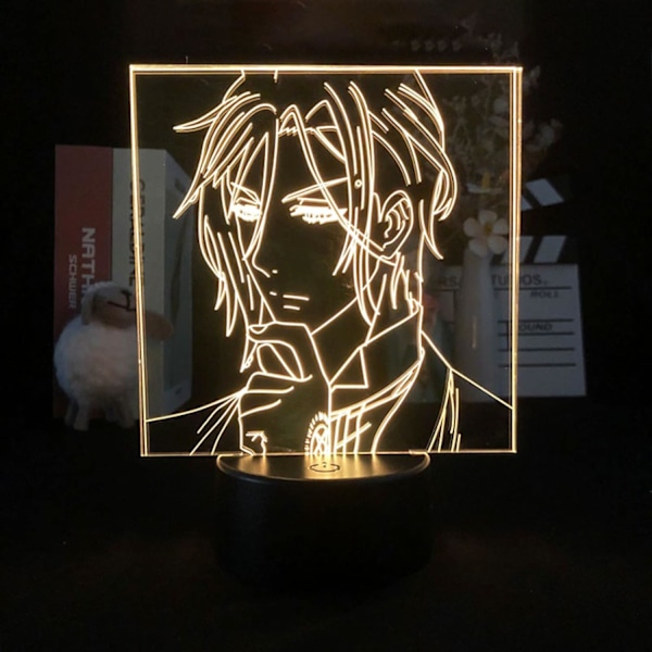 3D Nattlampa Svart Butler Sebastian Michaelis Japansk Anime för Sovrumsdekoration Söt Färggåva LED Manga Barnpresent