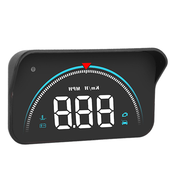 M8 Universal Car HUD Head Up Display 11-18V RPM Temperatur Överhastighetsvarning Larm(Svart)