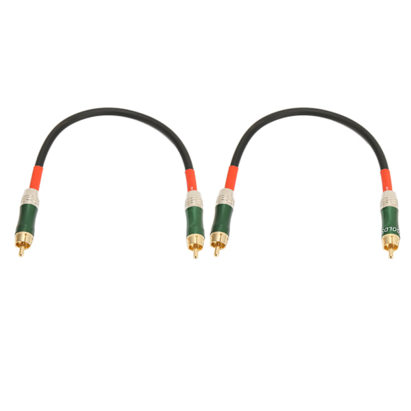 2 kpl RCA-kaapeli Ammattimainen kaksoissuojattu kullattu liitin RAC RCA-uros-uros-kaapeli DVD-TV-vahvistimelle 1m/3.3ft Vihreä