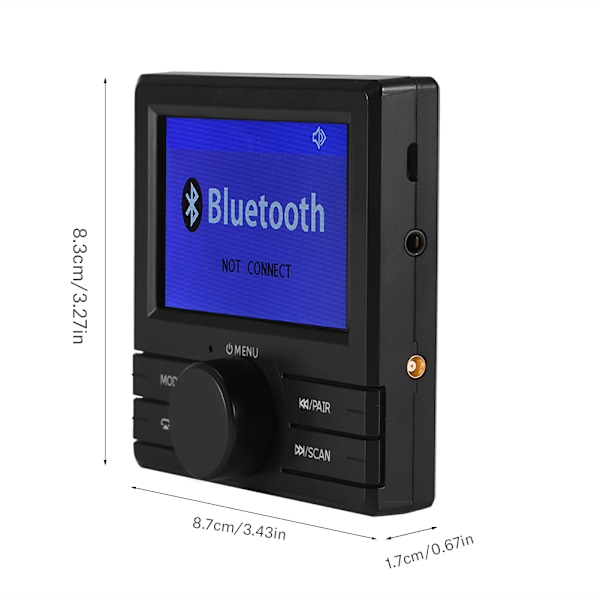 Auton Bluetooth-digitaalinen radio DAB DAB+ -äänenvastaanotin FM-lähetin TFT-näyttö antennilla