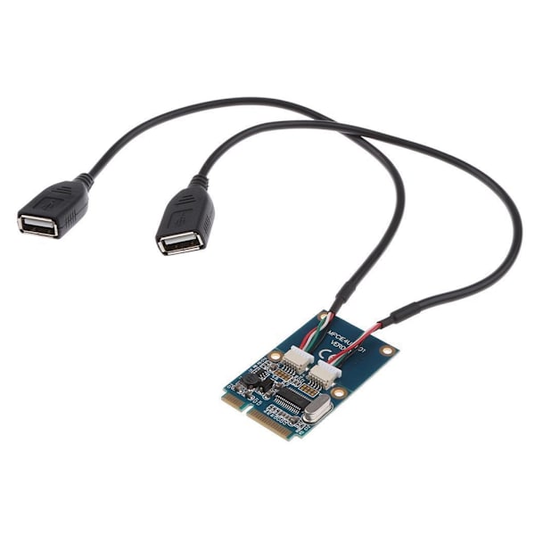 MINI PCI-E til 2-Port USB2.0 5Pin Konverter Extender Kort Laptops Udvidelsesadapter Kort