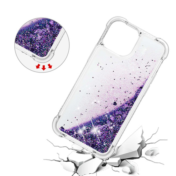 Glitterfodral för iPhone 14 Pro Max, flickor, Bling Quicksand, mjuk TPU, glänsande, glittrande, flytande, vackert, genomskinligt fodral