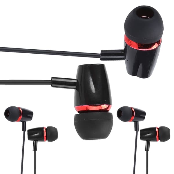 3 stk. InEar-trådstyrede øretelefoner Subwoofer 3,5 mm kablet til mobiltelefon computer (sort)