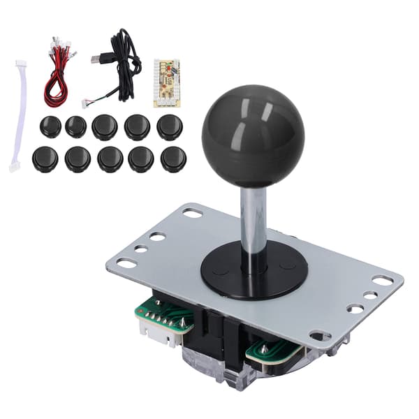 QM070901 Arcade Game Joystick Kits Zero Delay Arcade Game DIY Kit Parts med Encoder Board 10 Knapper Joystick for MAMEBlack