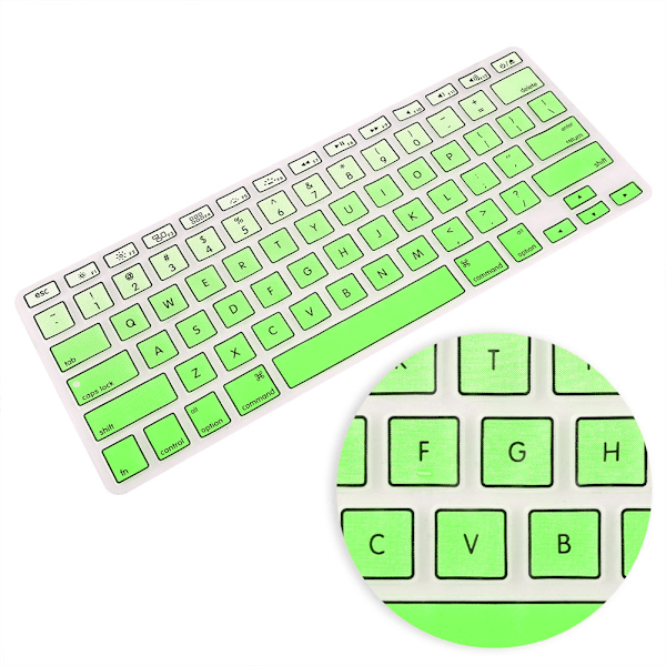 Vattentät och dammtät tangentbordsöverdrag för bärbar dator med låskant för MacBook Air/Retina/Pro - Grön
