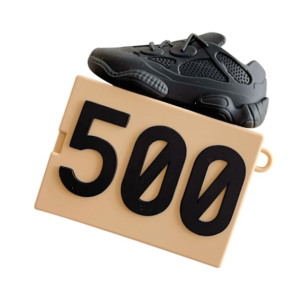 Silikon Sneaker 500 Skolåda Öronpropps Fodral Lätt Öppning och Stängning Totalt Skydd Bluetooth Öronpropps Fodral för IOS Öronpropp Svart