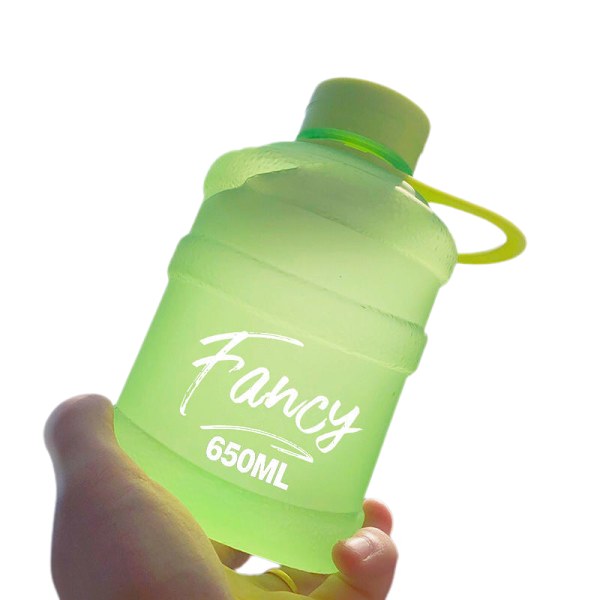 Mini Lille Ren Spand Kop Plast Vandkop Fancy [Frostet Grøn] 650ml Enkelt Kop + Lanyard