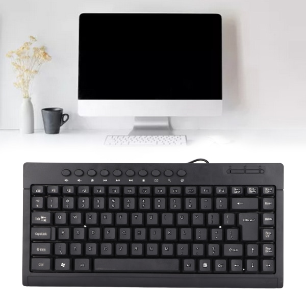 Mini Keyboard Hjemmekontor Desktop Computer Laptop 95 Keys Sort Mini Wired USB Enkelt Lille KeyboardEnglish