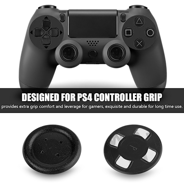 Beskyttende klæbende dæksel knap tommelfingerhætter til PS4 controller greb (sort)
